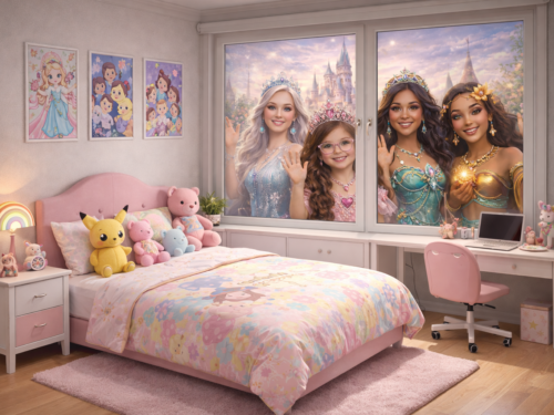 Chambre d'enfant avec des princesses