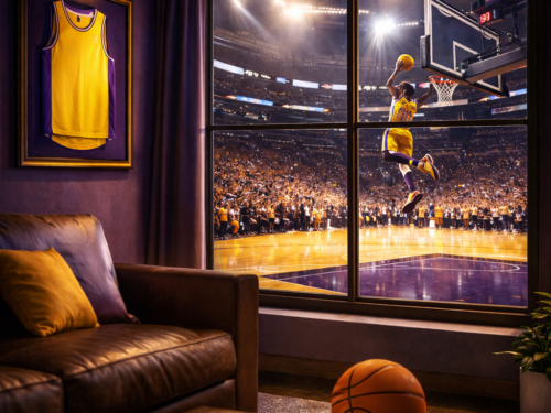 Vue sur un match de basket