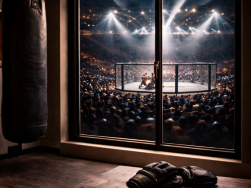 Vue sur un combat de MMA