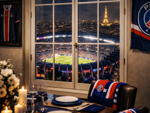Vue sur le match de foot à Paris