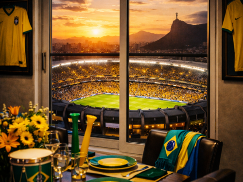 Vue sur le stade de foot au Brésil