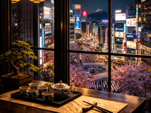 Vue sur Tokyo la nuit