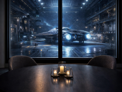 Vue sur une voiture futuriste dans un garage